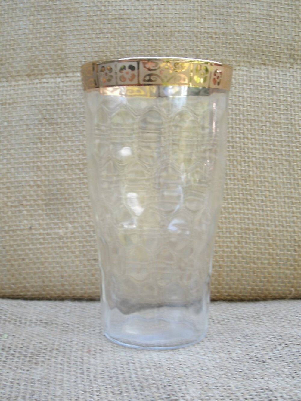 Vintage West Virginia Glass Optic 22K Gold Drink Glass Set of 3 - Picture 5 of 15